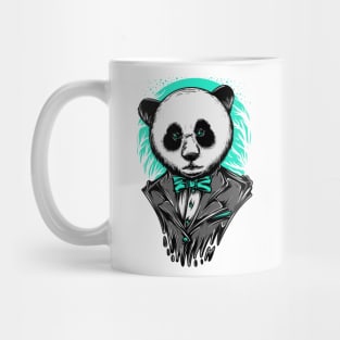 Smart Panda Suit Grey Blue Mug